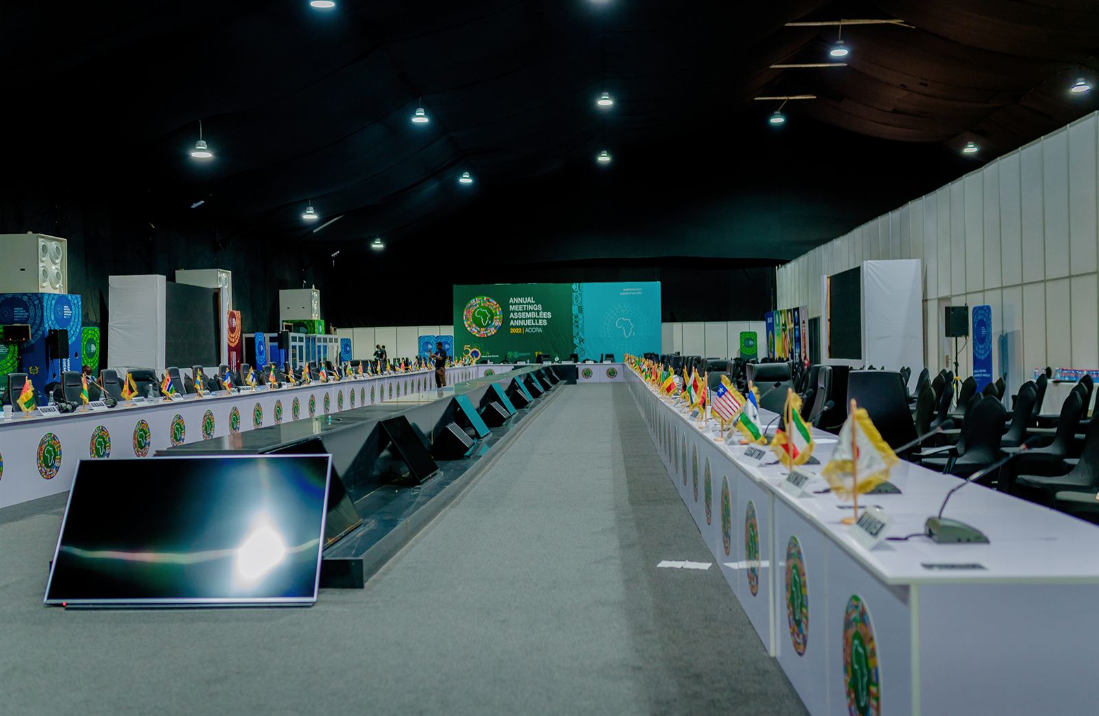 Dansworld team preparing a conference venue